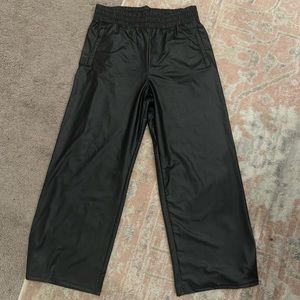 Aerie Faux Leather wide leg pant